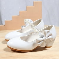 Dječje cipele Dječje kožne cipele Bijela luk čvor Proljeće Jesen Gir Visoke potpece Princeze Pearl Single cipele za bebe cipele