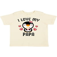 Inktastic Volim svoj papa sa slatkim pingvinom i srcima poklon toddler toddler djevojka majica