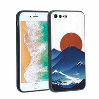 Japansko-mountalna i sunčana slušalica za iPhone za iPhone plus za žene muškarci Pokloni, mekani silikonski stil otporan na udarce - japansko-stilsko-planina-i-sunce za iPhone plus
