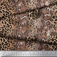 Soimoi Bijela pamučna kambrična tkaninska tkanina Leopard & Snake životinjski kožni ispis tkanina sa