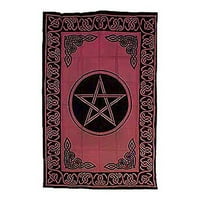 Azuregreen pentagram tapiserija crvena i crna 72 108