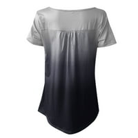 Ženski vrhovi žene plus veličine gradijent v kratkim kratkim kratkim majicama dugme pulover vrhove rezervoara