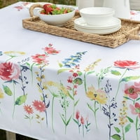 -Dake ljetni cvjetni pravokutnik stolnjak, cvjetni ukrasni stol krpa za trpezarijski stol, proljetna sezonska večera za zabavu za piknik
