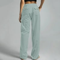 Teretne hlače Ženske ženske pantalone Žene Ležerne prilike sa sobom labavi džepovi Elastični pojas struk