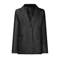 HOKSML BLAZER jakna za žene, čišćenje Ženska povremena lagana blejla otvorena prednja rever s dugim rukavima Radni ured za dnevni rad