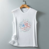 Grafički rezervoar za žene Četvrta jula Patriotska majica SATR prugasti ispis grafički majica bez rukava