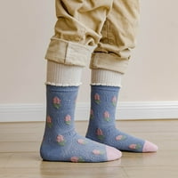 KETYYH-CHN čarape Ženske čarape Slatke djevojke Socks Jesen i zimski svježi crtani slatki cvjetni životinjski print zadebljani