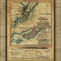 24 X36 Galerija poster, Mapa Jan Attack Fort Fisher Sjeverna Karolina