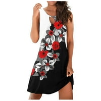 Safuny Ženska Trendy mini labava haljina leptir s rukavima bez rukava bez rukava Elegantna plaža Retro Kuća za odmor Modni ljetni klirens crveni l