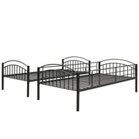 Hassch metalni krevet na kat, blizanci preko dvostruke veličine, može se podijeliti na krevete, crna