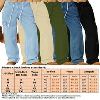 Beiwei Dame Jeans High Squaist Teret Pant Solid Color Traper Hlače Labavi dno Ženske pantalone Ravna