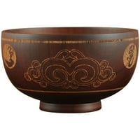 Drvena zdjela Vintage Style Carving uzorak salata Rice Bowl Bowl