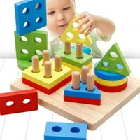 FAIRNULL Drveni četverokutni građevinski blokovi Geometry Intelligence Odbor Obrazovna igračka
