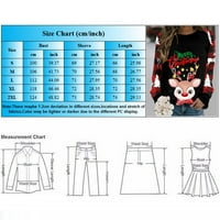 HGW Božićna odjeća Božićni ženski dugi rukav CRAT CREE DEER Spisak na kapuljaču Xmas bez praznične pulover