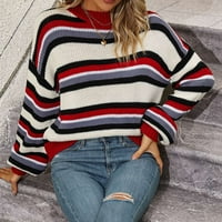 Vučeni džemperi za žene pulover čvrste boje bat rukava pletene casual labave pulovere