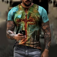 CLLIOS grafički majice muškarci casual 3D uzorak majica kratki rukav Slim Fit Top Fitness Crewneck Funny