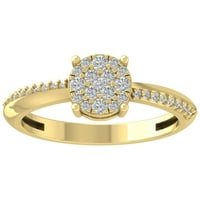 Araiya 10k žuti zlatni dijamantni prsten za klaster, veličina 9.5