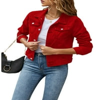 Žene labave traper jakne, dugulja s dugim rukavima dolje Jean casual jakna s džepovima