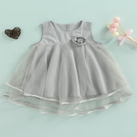 Kiapeise Toddler Baby Girls Ljetna haljina Fluffy mrežna prsluka Tulle haljina za vjenčanje za rođendan na 1- godine