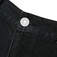 Skinny Ripped Bell donje traperice za žene klasične visokog struka, bačve za jean hlače crne l