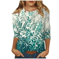 Fragarn ruhove majice za žene Crew Crt Cute Print Graphic Tees Bluze Cluales Plus size Osnovni vrhovi Pulover Odjeća