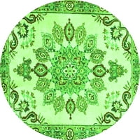 Ahgly Company u zatvorenom okruglom medaljonima zelene tradicionalne prostirke područja, 3 'runda