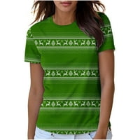 Ženske božićne kratke kratke rukave majica Funny Graphic Tee Najbolji košulje zelene veličine xl