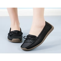 Colisha ženske ležerne cipele za hodanje klizanje na stambenima udobne loaferi dnevno lagano loafer ravna cipela s kliznim brodom crna 8.5