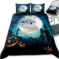 Pokrivanje za Noć vještica Halloween Duvet Cover Twin Size Gothic Posteljina Halloween Ghost Blekovi posteljina set za dječake Djevojke