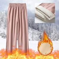Casual pantalone za žene Ležerne prilike za crtanje držite tople duge široke noge za salonske vreće