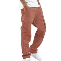 Teretne hlače QuCoqpe, kruti povremeni džepovi na otvorenom ravno tipom fitness hlače za hlače Hlače na klirensu