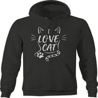 Ljubav Cat uši repovi Whiskers Pawprint pulover duksev srednje tamno siva