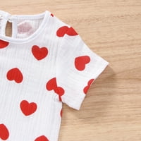 Bangyer Toddler Djevojke za djevojčice Ljeto odijelo Srce Kratki rukavi Majica + Elastični kratkih hlača