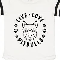 Inktastic live love pitbulls poklon baby boy ili baby girl bodysuit