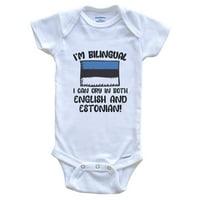 Moj sezing mogu plakati i na engleskoj i estonskoj smiješnoj estoncijskoj zastavi Baby Bodysuit - Estonija