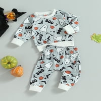 Jaweiwi baby toddler dječaci Halloween Hlače Odjeća za odjeću dugih rukava Crewneck Pulover duksevi