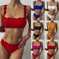 Ženska solidna boja seksi moda Split kupaći kostim bikini kupaći komič, dva komada, dva komada pune