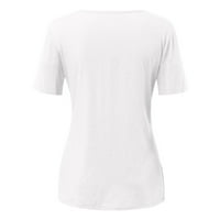Žene Ležerne majice Kratki rukav za slobodno vrijeme, okrugla izrez Bluze Žene vrhovi bijeli s