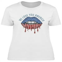 Američka usana zastava majica Žene -Image by Shutterstock, ženska 3x-velika