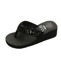 Flip flops za žene Ženske ljetne šljokice -Slip sandale za klizanje unutarnje i vanjske flip-flops flip flops pvc crni 38