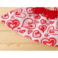 Michellecmm Happy Valentines 'Day pismo ispisane odjeće za bebe Grils slatke vrhove + suknje za suknje srca + traka za glavu