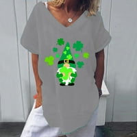 Košulje za žene čišćenje Žene Ležerne prilike V izrez St. Patrick Print Majica kratkih rukava TOP bluza
