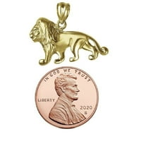Sterling srebrni žuto zlato pozlaćene kabelske ogrlice s lavom privjeskom šarm