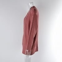Chiffon Cardigan za žene Mekani kardigan zimska modna dama jakna nepravilna šuplja pletena dugi ružičasti