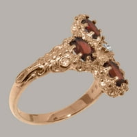 Britanski izrađeni 14k ružični zlatni prirodni dijamantski i gornji ženski zaručni prsten - Veličine