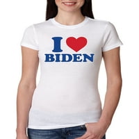 Divlji Bobby, volim Biden SAD predsjednika političkih žena Slim Fit Junior Tee, bijeli, srednji