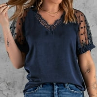 Mnjin Ženske majice i bluze Ženske čipke kratkih rukava T majice Ljetni vrhovi labave majica za majicu