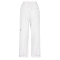 Ealeyy ženske ležerne posteljine posteljine nacrtaju bijeli plažni pant pants u obliku šljokica u obliku