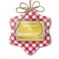 Ornament tiskani jedno oboren žuti put Znak Dobrodošli u Bossier City Christy Neonblond