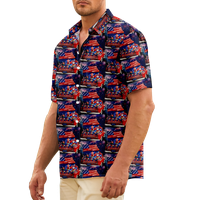 4. jula muška havajska majica USA Nacionalna zastava grafički otisci šumski majica ovratnik 3D print vanjski ulični kratki rukav od live za odjeću odjeća Vintage Sports casual